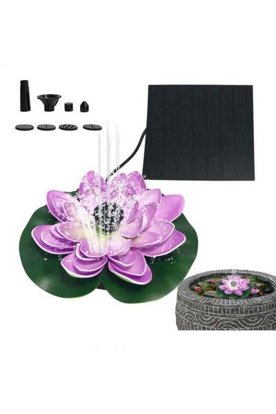 Generic Lotus Shape Pond Decoration Solar Powered Waterfall Fountain 20000 Ho...