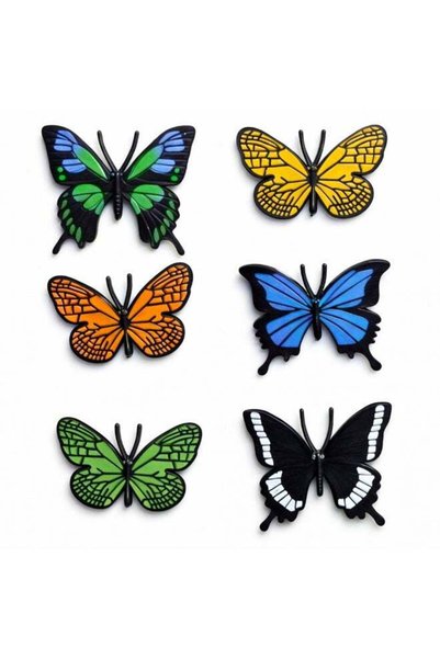 Generic 6-Piece Butterfly Fridge & Whiteboard Magnets – Strong Hold Novelty D...