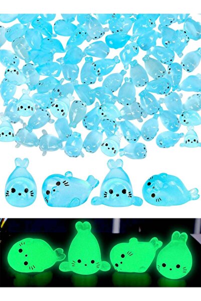 Generic 40Pcs Glow In The Dark Ocean Animal Figurines, Luminous Mini Resin Se...
