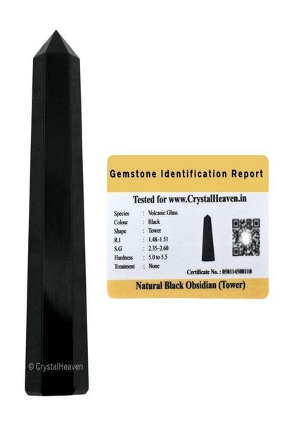 Generic Crystal Heaven Black Obsidian Tower Obelisk Point For Chakra,Healing ...