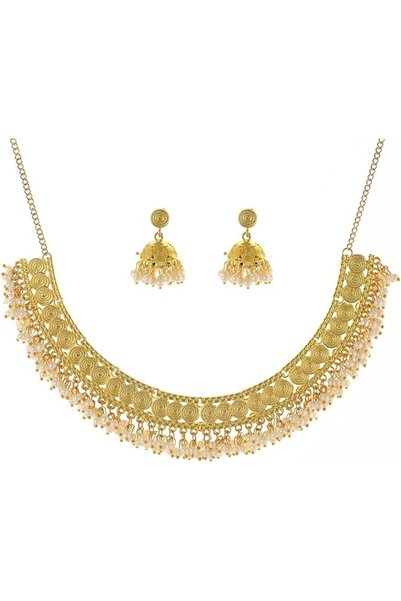 GENERAL Jhumka-Necklace-Indian-Jewelry-Sets for Women Kundan-Earrings-Oxidize...