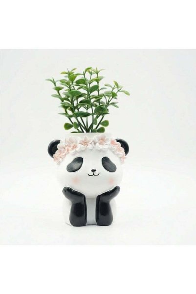 Generic Fantasy Flower Pot Panda Polyresin Cute Panda Succulent Planter with ...