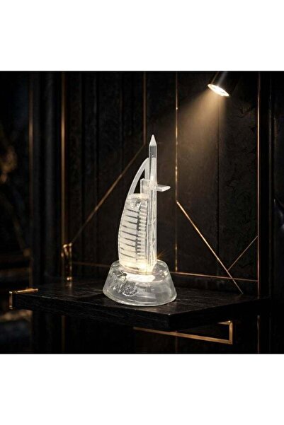 Generic Premium Crystal Glass Burj Al Arab Dubai Souvenir Decoration with col...