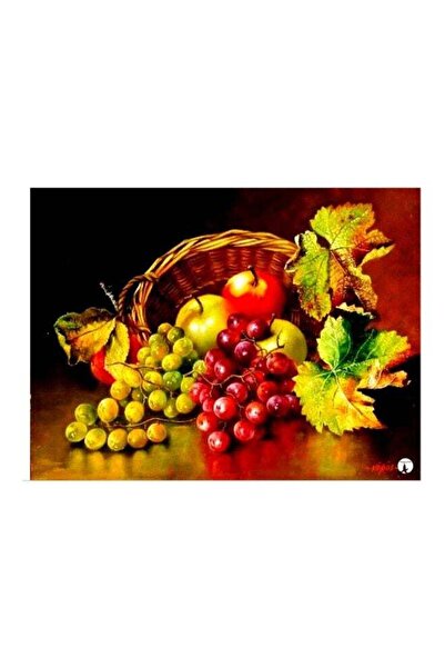Generic Fruits Themed Metallic Plate Black/Orange/Green 20x15cm