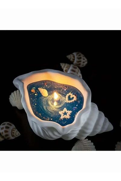 Generic Enchanting Coastal Glow: Starfish & Seashell Soy Wax Candle with Spar...