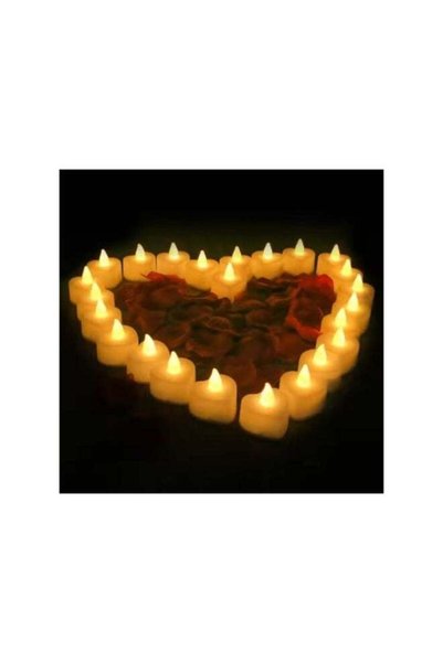 Generic 24 piece Warm White color heart shape candles battery operated