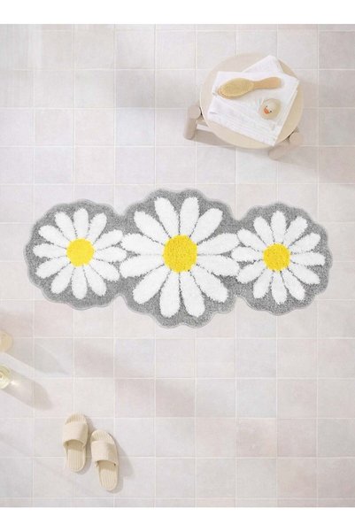 Generic Grey daisy carpet (50 * 120CM) bedroom carpet, cute long bath mat car...
