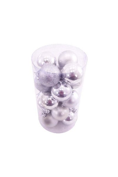Generic Silver Serenity Ball Decorations by Party Fun 4cm Set of 20 Pcs Illum...