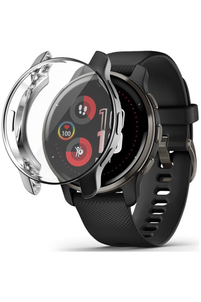 XGSM Husă 2 în 1 cu protecție de ecran din silicon pentru Garmin Venu 2 Plus,...