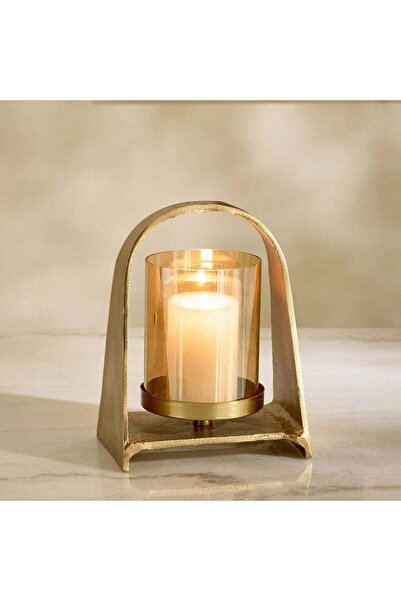 Generic Accord Aluminium Hurricane Gold with Lustre Glass 16x11.5x22 cm