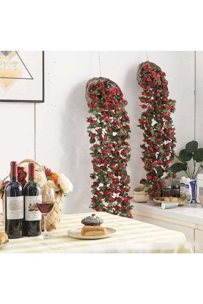 Generic FDTY 6 Pcs x 7.55 ft Flower Garland Artificial Rose Vine Flowers with...