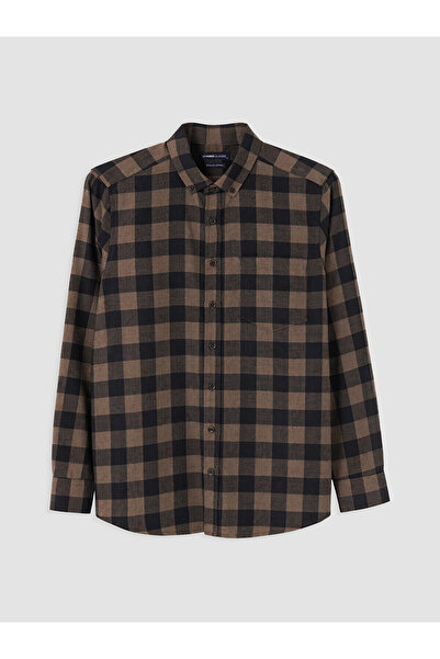 LC Waikiki Nevavm with Difference Lcwaikiki Classic Brown Gabardine Plaid Sta...