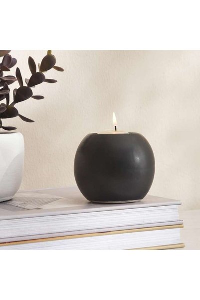 Generic Austin Ceramic Round Taper Candle Holder Dia8.9cm - Black - 112AIC990...
