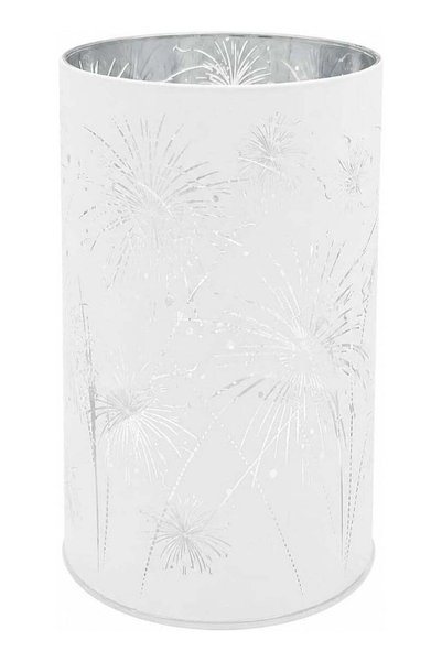 Generic LED Hurricane Lantern, Firework Glass Candle Holders, White | with Wa...