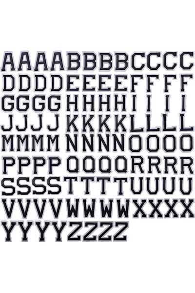 GENERAL J.CARP 104Pcs Black Alphabet A to Z Patches, Iron on Sew on Letters f...