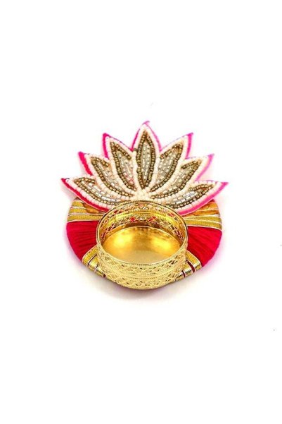 Generic Madhoor Lotus Design Decorative Tealight Candle Holder for Diwali, We...