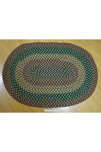 Generic GOLD MANTIS Braided Oval Area Rug 60×90cm – 100% Cotton, Handmade Rev...