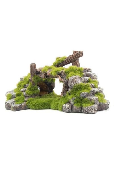 Generic 1pcs Creative Moss Rockery Shape Fish Tank Ornaments Decoration Lands...