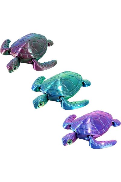 Generic 3Pcs 3D Printed Animals Turtle Set - Flexible Fidget Toys, Realistic ...