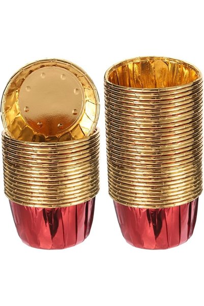 QUARKZMAN Mini Metallic Foil Cupcake Liners for Baking Cupcakes, Pack of 50 C...