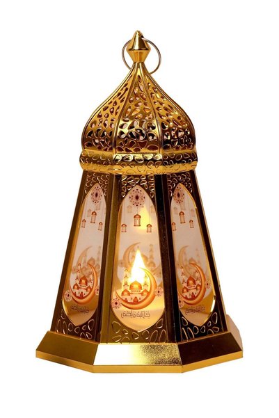 Generic Ramadan Kareem LED Gold Lantern Light – Decorative Hanging Lantern fo...