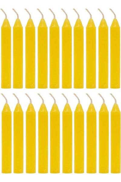 Generic ESSENCIO SHOP Yellow Colored Set of 20 Stick Candles Mombatti 4 inche...