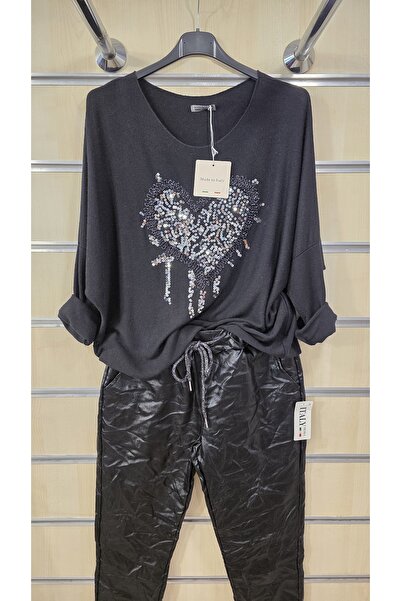 Park Moda Ιταλική μπλούζα με κέντημα με σχέδιο καρδιάς