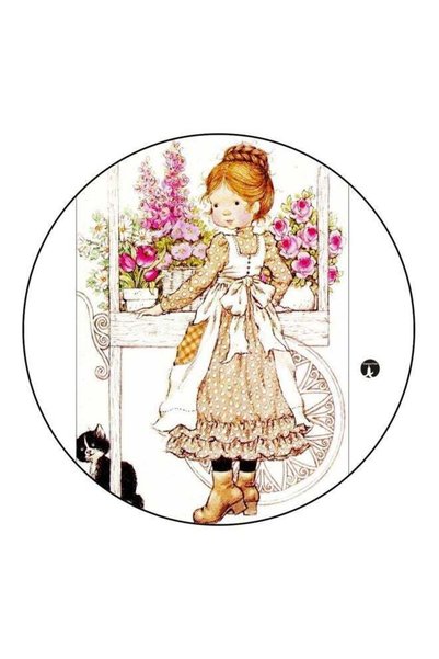 Generic Cartoon Girl Printed Fridge Magnet White/Pink/Beige 5.5cm