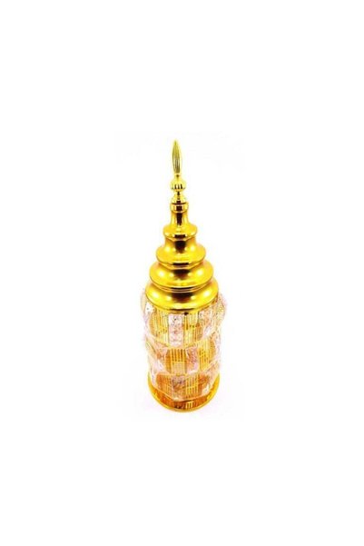 Generic Golden Glow Metal Lantern With LED 15x39cm of Timeless Elegance