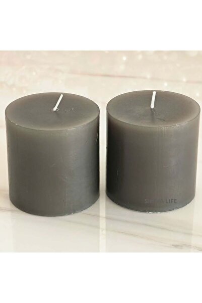 Generic Set of 2 Grey Candles| 3 x 3 inch | Unscented & Dripless Candles for ...