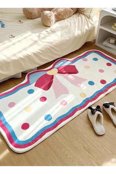 Generic Rectangular carpet, bow dot carpet, (120x60cm) imitation cashmere, no...