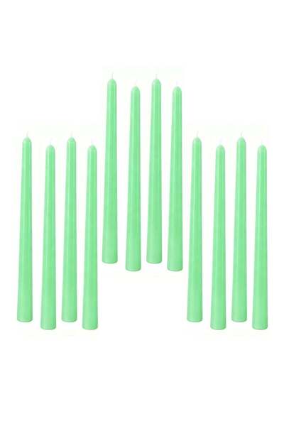 Generic 12 Pcs Light Green Taper Candles - 10 Inch 25cm 0.87 Inch 2.2cm Diame...