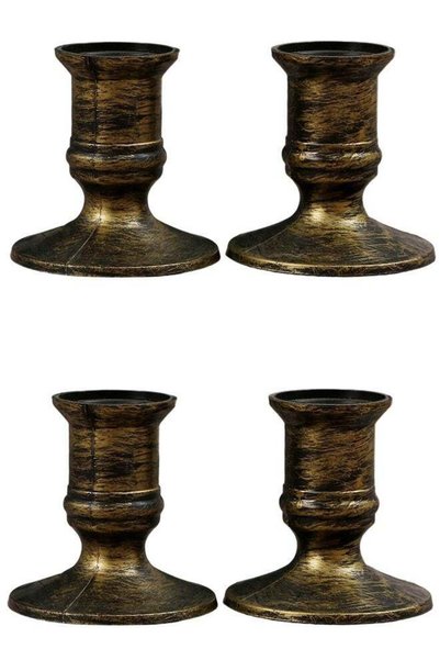 Generic Bronze Plastic Taper Candle Holder Stand for Flameless LED Candles, S...