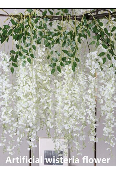 Generic 12-Piece Artificial Wisteria Flower/Hanging Flower For Home Décor Whi...