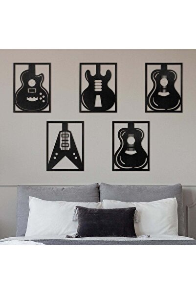 Generic Amyhill 5 Pcs Wooden Music Wall Art - Modern Guitar Wall Decor
