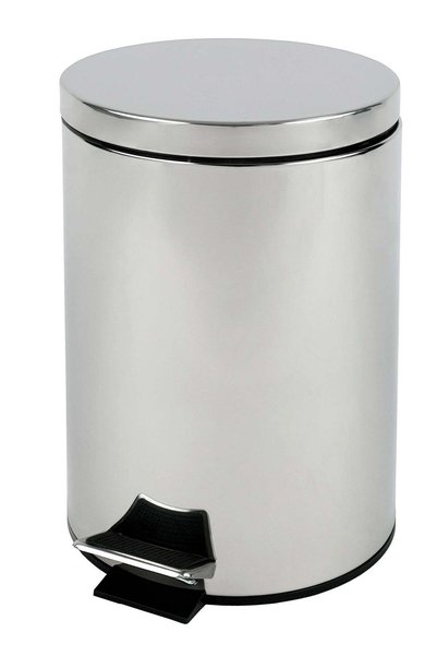 EK BINS Step Trash Bin | Glossy Stainless Steel Finish | Groove Pedal | Dustb...