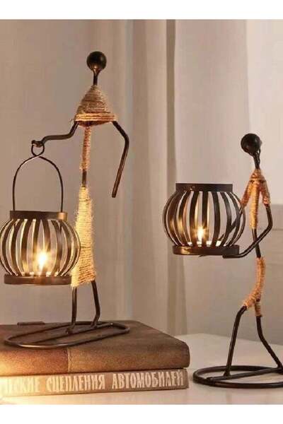 Generic 2 Pcs Metal Candle Holders for Candles - Nordic Metal Candlestick Can...