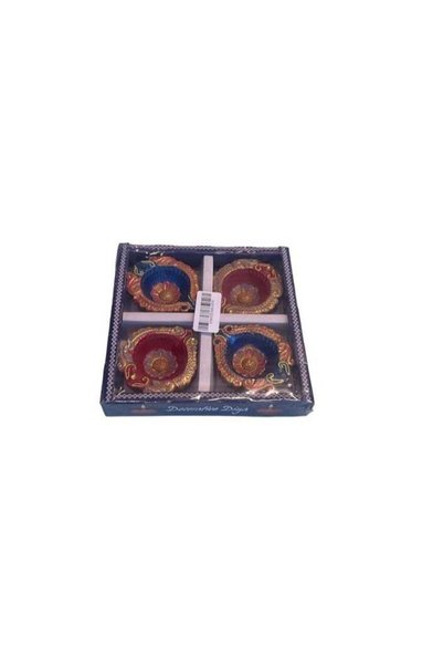 Generic GINI Decorative Diya Set – No Wax, Reusable Traditional Diyas, Pack O...