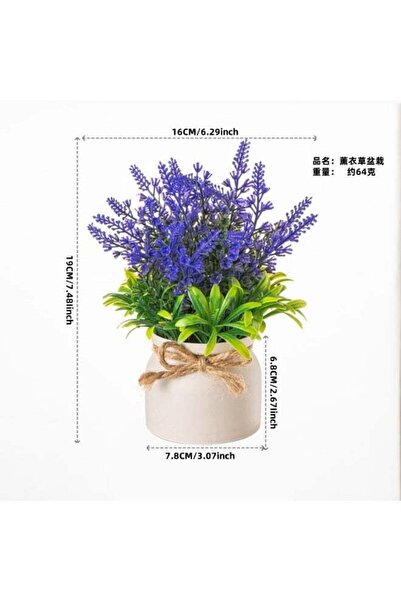 Generic Lavender Potted Artificial Flowers, Mini Plastic Greenery Plants with...