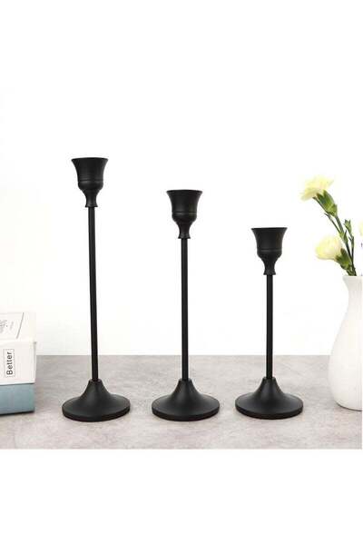 Generic Candle Holder Set of 3 Metal Candlestick Holders Taper Candle Holders...