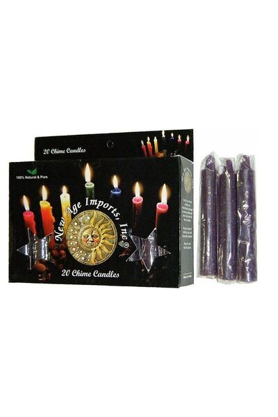 Generic Set of 20 Small Purple Chime Candles 4 Inch