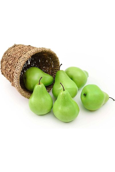 Generic LATIFA Green Fake Pears Artificial Pear Set 6pcs Fruits for Decoration