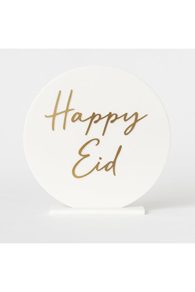 Generic Horoof Home® Elegant White & Gold "Happy Eid" Acrylic Table Decor