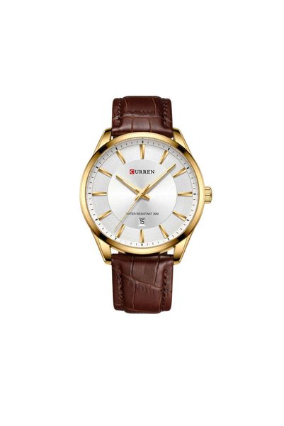 OEM Curren 8365 Ανδρικό Ρολόι 45mm Μπαταρίας με Δερμάτινο Λουράκι Brown