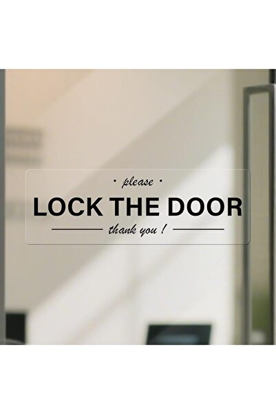 GENERAL Please Lock The Door Sticker 6 x 2 Inches Vinyl Self-Adhesive Decals ...