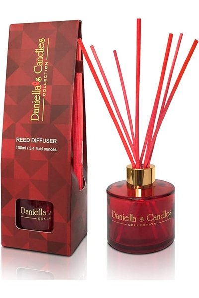 GENERAL مجموعة معطرات دانييلا العطرية، برائحة الورد والجيرانيوم، مع 8 أعواد خ...