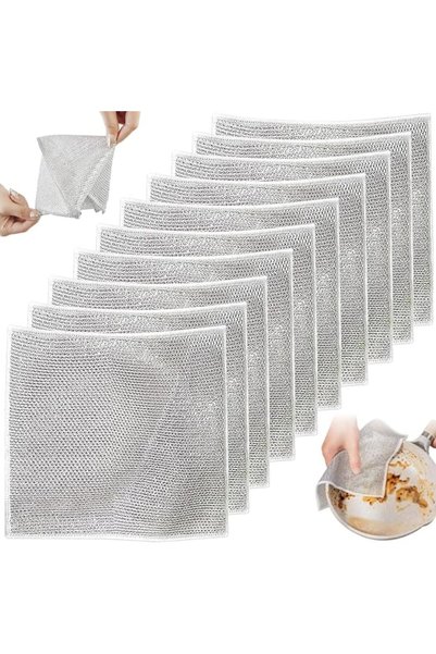Generic Double Layer Wire Dishwashing Rags, Multipurpose Wire Dishwashing Rag...
