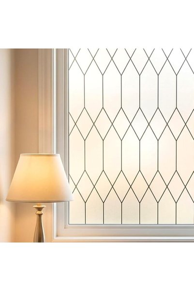 Mikomer Window Film Privacy Stained Glass Window Clings Moroccan Lattice Glas...
