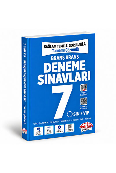 Editör Yayınevi 7.SINIF TÜM DERSLER BRANŞ BRANŞ DENEME SINAVLARI (2027)