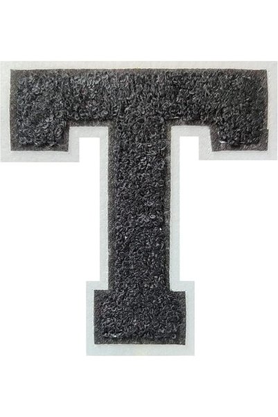 GENERAL 2Pcs Black/White Chenille Letter, 4.5" Iron on Letters Patches, Cheni...